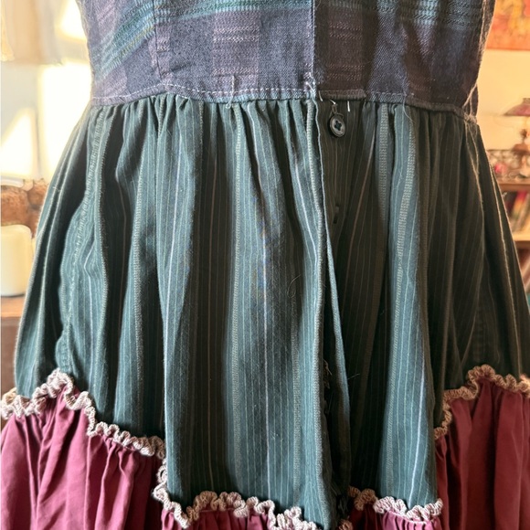 Plaid Button-Up Contry Cowgirl Dress with Ruffled Hem - Picture 2 of 7